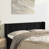 VidaXL Tăblie de pat cu aripioare negru 147x16x78/88 cm catifea