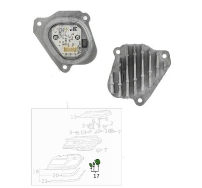 Modul LED VW ARTEON, 06.2017-, partea stanga, original, pentru lumini de zi daytime; LED, foto