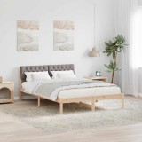 vidaXL Cadru de pat Maroniu și taupe 160 x 200 cm Lemn masiv de pin 878597