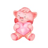 Cumpara ieftin Sticker decorativ Porcusor, Roz, 70 cm, 3238ST, Oem
