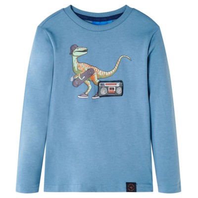 Tricou de copii cu m&amp;acirc;neci lungi albastru mediu 128 foto