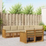 vidaXL Seturi de canapele 8 pcs Natural și Bej Lemn Solid de Acacia 3375008