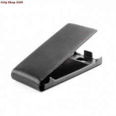 Husa Piele Nokia Lumia 701 Slim Flip Negru Premium