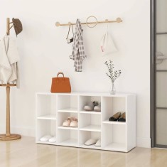 vidaXL Banchetă pantofar, alb, 103x30x55 cm, lemn prelucrat