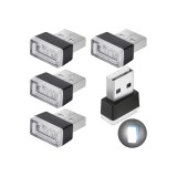 Lampă pentru mașină, 5 bucăți lumini LED albe pentru atmosferă, iluminare ambientală interior mașină pentru prize USB, 5V Li