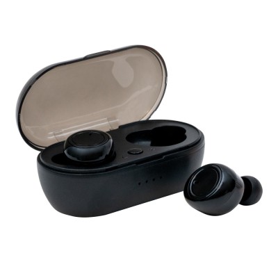 Casti wireless TWS A2, versiune bluetooth 5.0, microfon incorporat, distanta functionare 10 m, design minimalist, Negru, FOXMAG24&amp;reg; foto