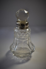 Sticla / Sticluta parfum veche - Cristal cu Argint Anglia Birmingham 1921 foto