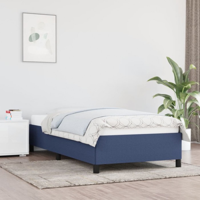 vidaXL Cadru de pat fără saltea țesătură albastră 90x190 cm 347032