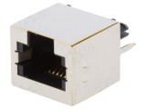 Soclu RJ12 6P6C Ecranat THT Drept