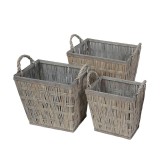 Cumpara ieftin Set 3 cosuri depozitare lemn salcie maro taupe 29 x 20 x 29 cm, 35 x 26 x 32 cm, 41 x 32 x 35 cm