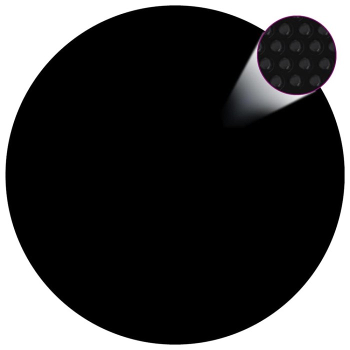 Prelată piscină, negru, 381 cm, PE