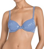 TPH1275-411 Sutien cu dantela florala Body Make-Up Blossom WHPM, Cu burete subtire, albastru, Floral, Triumph