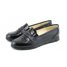 Pantofi dama casual din piele naturala, foarte comozi - P105NCROCO
