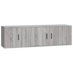 Set dulapuri TV, 2 piese, gri sonoma, lemn prelucrat