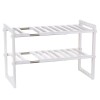 Etajera Ajustabila Chiuveta Baie/Bucatarie, 40-70cm, 2 Rafturi, Organizator Spatiu, Montaj Vertical/Orizontal, Polita Reglabila