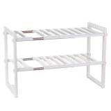 Etajera Ajustabila Chiuveta Baie/Bucatarie, 40-70cm, 2 Rafturi, Organizator Spatiu, Montaj Vertical/Orizontal, Polita Reglabila