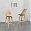 Scaune de bar AdelaB set 2 buc 105 x 48 x 58 cm picioare fag bej [en.casa] HausGarden Leisure, [en.casa]