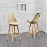 Scaune bar LublinB set 6 buc 105 x 48 x 58 cm bej [en.casa] HausGarden Leisure, [en.casa]