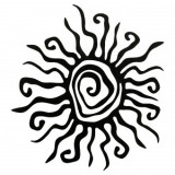 Decoratiune perete Krodesign Spiral Sun, diametru 53 cm, negru, VivaTechnix