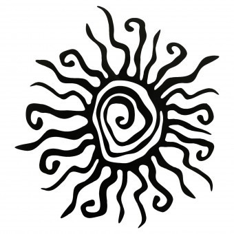Decoratiune perete Krodesign Spiral Sun, diametru 53 cm, negru foto