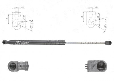 Amortizor capota spate, echilibror haion Audi Q3 (8u), 06.2011-02.2015; Q3 (8u), 01.2015-, Stanga = Dreapta, Lungime, Cursa, Forta: 480 mm, 185 mm, 5 foto