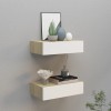 Gossi dulapuri de perete cu sertar 2 buc stejar/alb 40x23,5x10 cm mdf