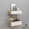 Gossi dulapuri de perete cu sertar 2 buc stejar/alb 40x23,5x10 cm mdf