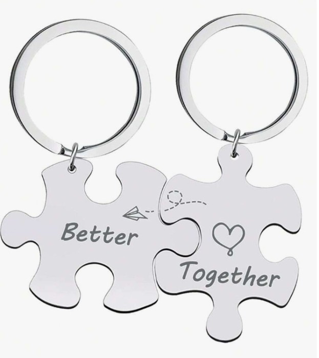 Set brelocuri pentru cuplu tip puzzle , Better Together