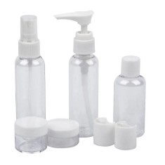 Set recipiente plastic calatorie 5 piese si 2 accesorii, transparente, ConceptSeller