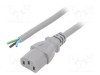 Cablu 3x1mm2 IEC C13 mamă 1m gri 10A 250V LIAN DUNG