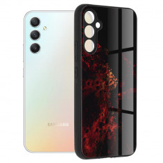 Husa pentru Samsung Galaxy A34 5G, Techsuit Glaze Series, Red Nebula