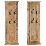 Cumpara ieftin Cuiere de haine, 2 buc., 38x100 cm, lemn masiv de mango