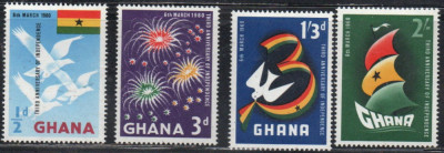 C4695 - Ghana 1960 - Aniversari 4v.neuzat,perfecta stare foto