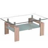 Masuta cafea mdf stejar sonoma sticla Libor 100x42x60 cm