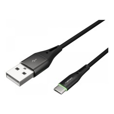 Natec Prati USB, C to USB, A 2.0, 1m, LED, Nylon Braided, QC 3.0 36W, Black