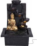 Fantana decorativa Buddha left, 21.5x18x30 cm, poliston, negru