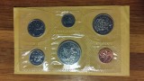 Canada - set monetar anul 1971 - necirculate in folie vidata: 1 cents + 5 10 25 50 cents + 1 dollar / dolar aniversar: British Columbia - an unic
