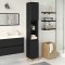 vidaXL Dulap de Baie Stejar negru 30 x 30 x 190 cm Lemn compozit 862805