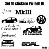 Cumpara ieftin Set 10 Stickere Volkswagen Golf III, Oem