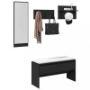 Gossi set de mobilier pentru hol, 4 piese, negru, lemn prelucrat