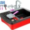 Set chiuveta cu aragaz si robinet de jucarie, pentru copii, cu 14 accesorii, LeanToys, 2584