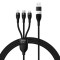 Baseus Flash Series II Cablu USB tip C / USB tip A - USB tip C / Lightning / micro USB 100 W 1,2 m negru (CASS030101)