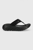 Hoka șlapi Ora Recovery Flip femei, culoarea negru, cu platforma 1117910-BDGGR