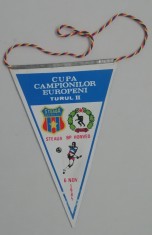 D9 124 - fanion - sport - fotbal - Steaua Bucuresti - BP Honved - CCE - 6 noiembrie 1985