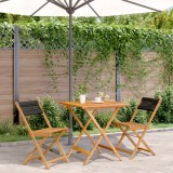 Set mobilier bistro, 3 piese, negru, polipropilena lemn masiv GartenMobel Dekor, vidaXL