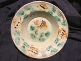 Arta / Traditie - Farfurie veche taraneasca model deosebit din ceramica / Transilvania !