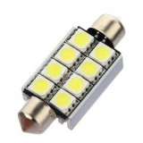 Bec LED Auto Canbus Sofit 44mm 8 SMD 5050 Alb Plafoniera Numar