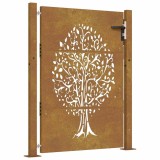 Cumpara ieftin Poarta pentru gradina, 105x155 cm, otel corten, model copac