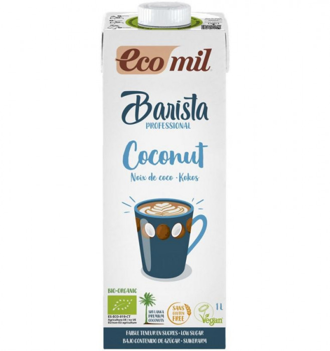 Bautura Vegetala de Cocos pentru Cafea Barista Bio 1 litru Ecomil