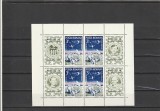 ROMANIA 1972 LP 791 a APOLLO 16 IN BLOC DE 4 MARCI CU 4 VINIETE DIFERITE MNH